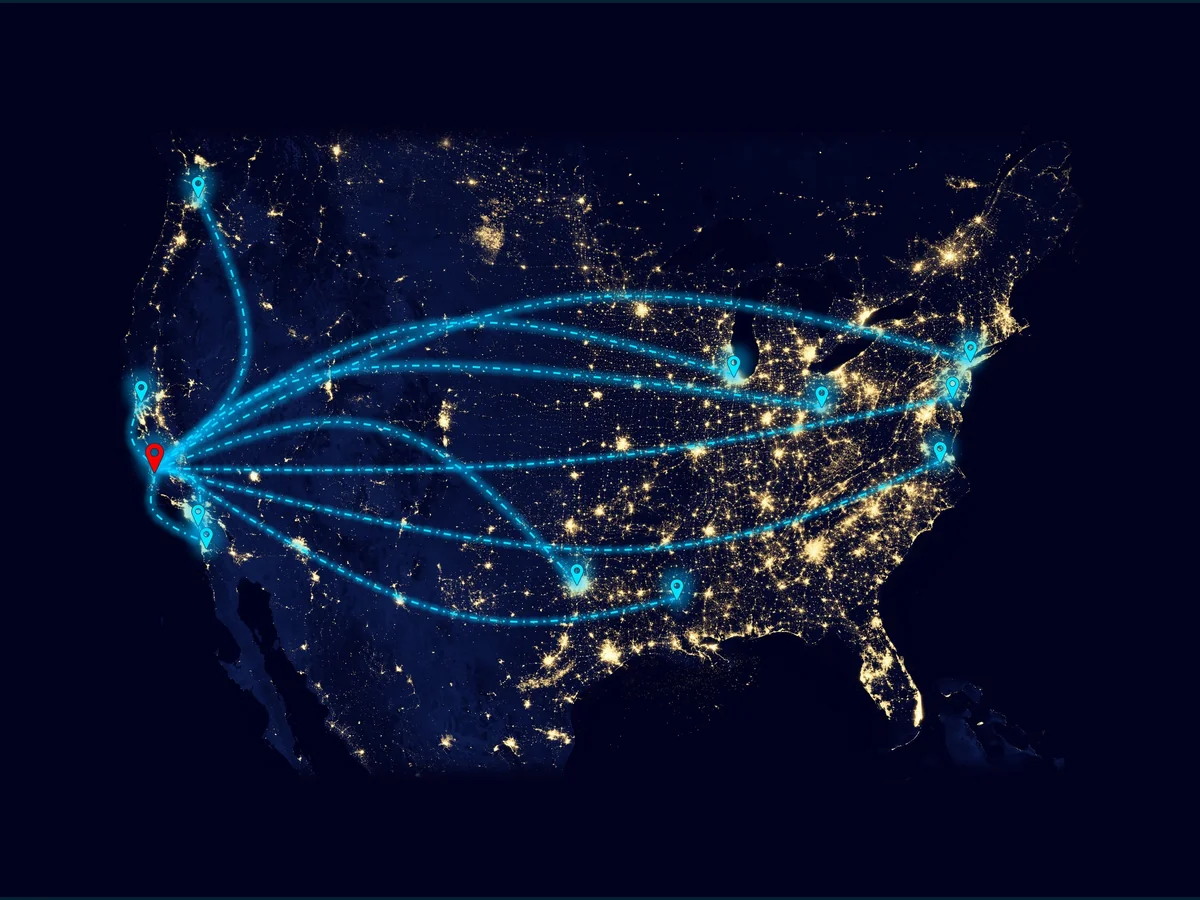 Network of connections extending across the country, representing the team's reach and range of backgrounds